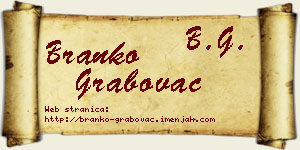 Branko Grabovac vizit kartica
